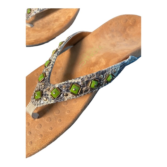 Vionic Beaded Snake Skin Bohemian Sandals 10 - Picture 11 of 14